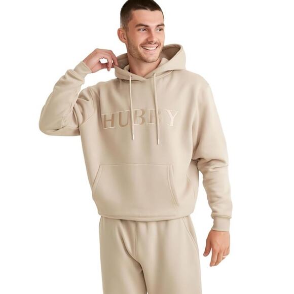 Six Stories Hubby Embroidery Hoodie Oversized Cotton Fleece Sweatshirt Size XXL - Picture 1 of 7